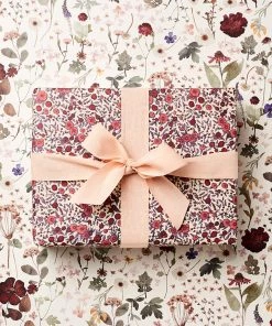 Katie Leamon Double Sided Gift Wrap - Wild Rose And Pressed Floral Cards And Gift Wrap