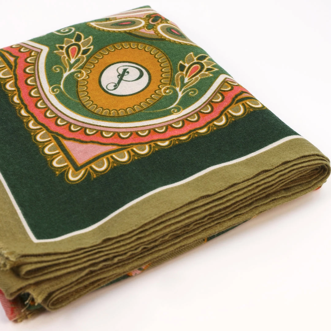 Powder Folk Art Green Floral Scarf