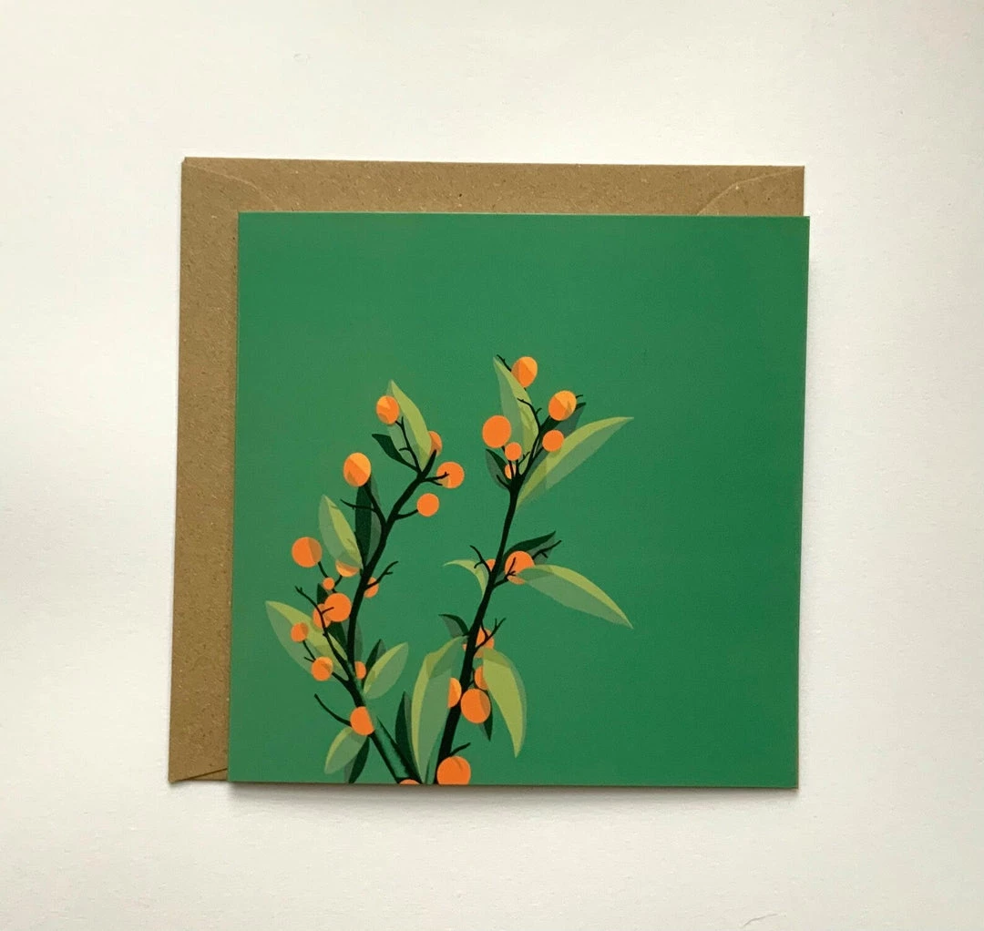 Green Floral Card By Millie Boucher Cards And Gift Wrap