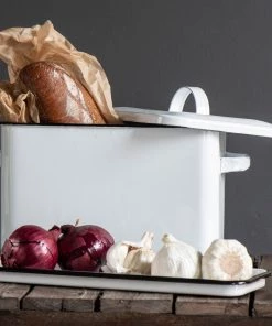 IB Laursen Candle Holders & Accessories Long White Enamel Rectangle Tray