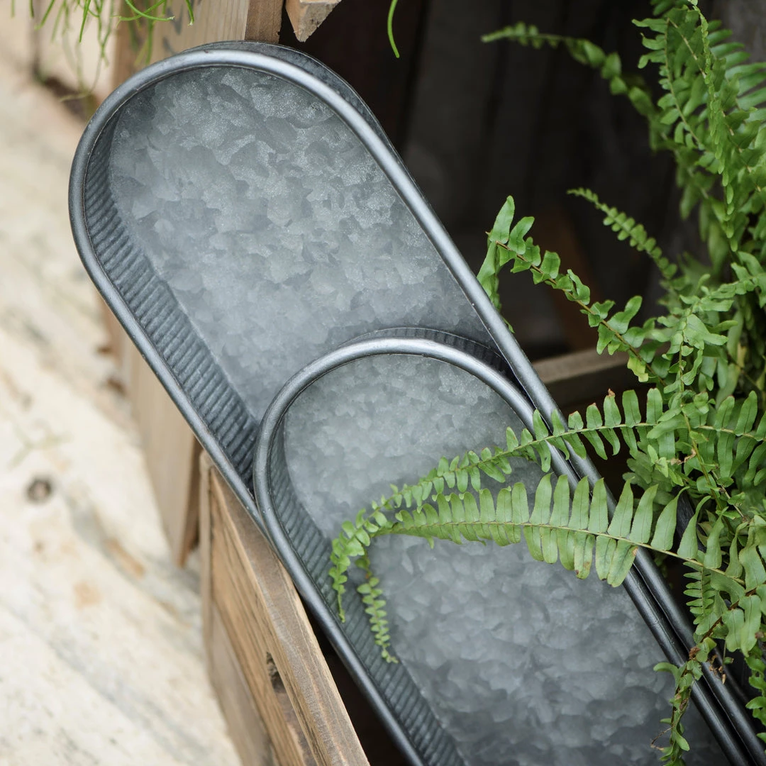 IB Laursen Candle Holders & Accessories Long Zinc Tray - 35 Cm