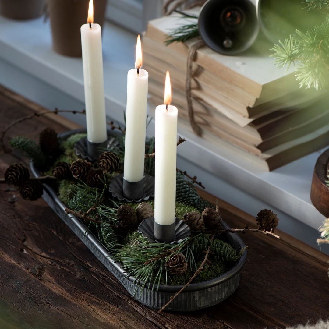 IB Laursen Candle Holders & Accessories Long Zinc Tray - 35 Cm