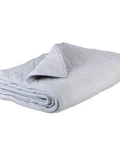 IB Laursen Blue And White Stripe Quilt