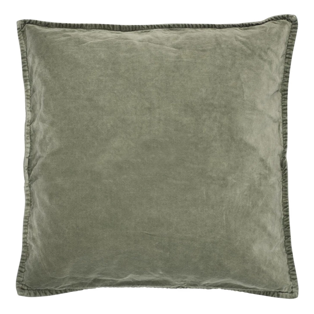 IB Laursen Velvet Cushion Olive Green