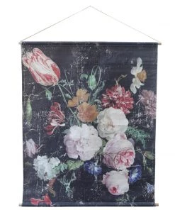 Chic Antique French Floral Canvas Wallhanging - Large