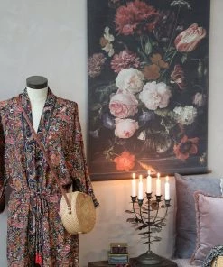 Chic Antique Mirrors & Wall Decor Flowers With Butterfly Canvas Wallhanging - Small