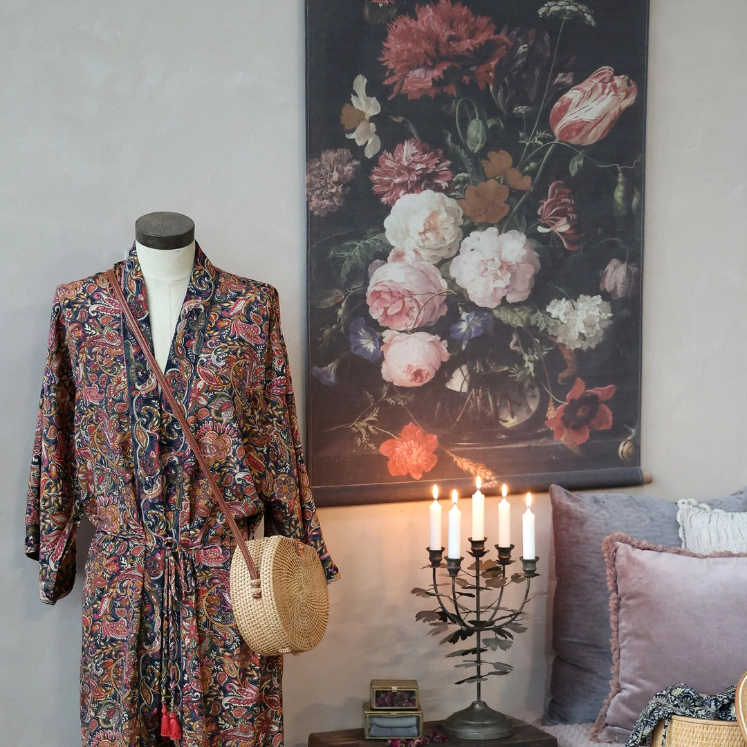 Chic Antique Mirrors & Wall Decor Flowers With Butterfly Canvas Wallhanging - Small