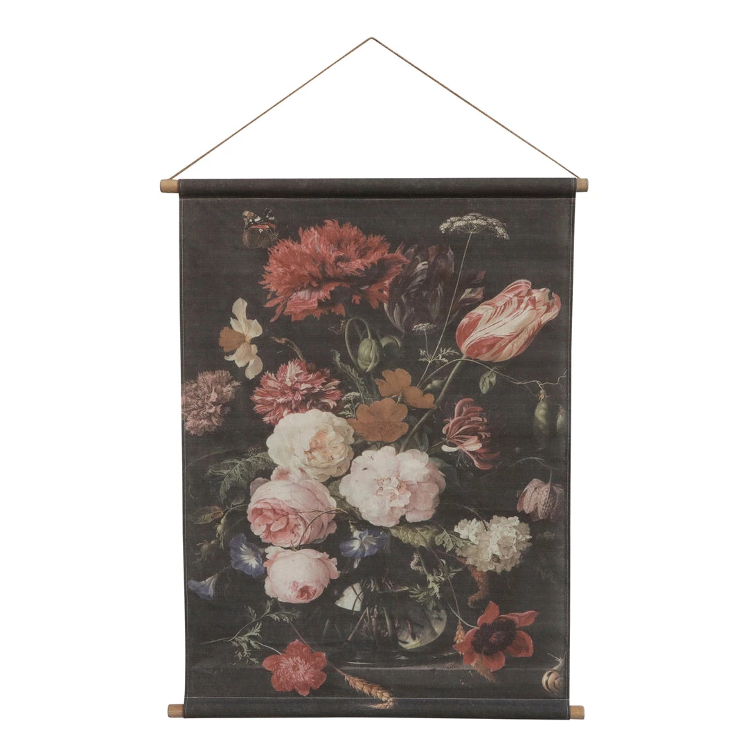 Chic Antique Mirrors & Wall Decor Flowers With Butterfly Canvas Wallhanging - Small