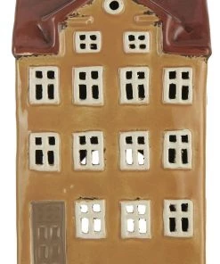 IB Laursen Ceramic House For Tealight - Tall Red/Terracotta