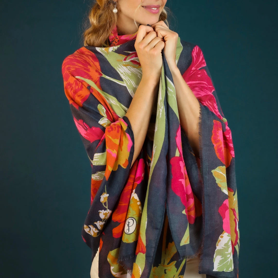 Powder Floral Tapestry Scarf Loungewear And Accessories