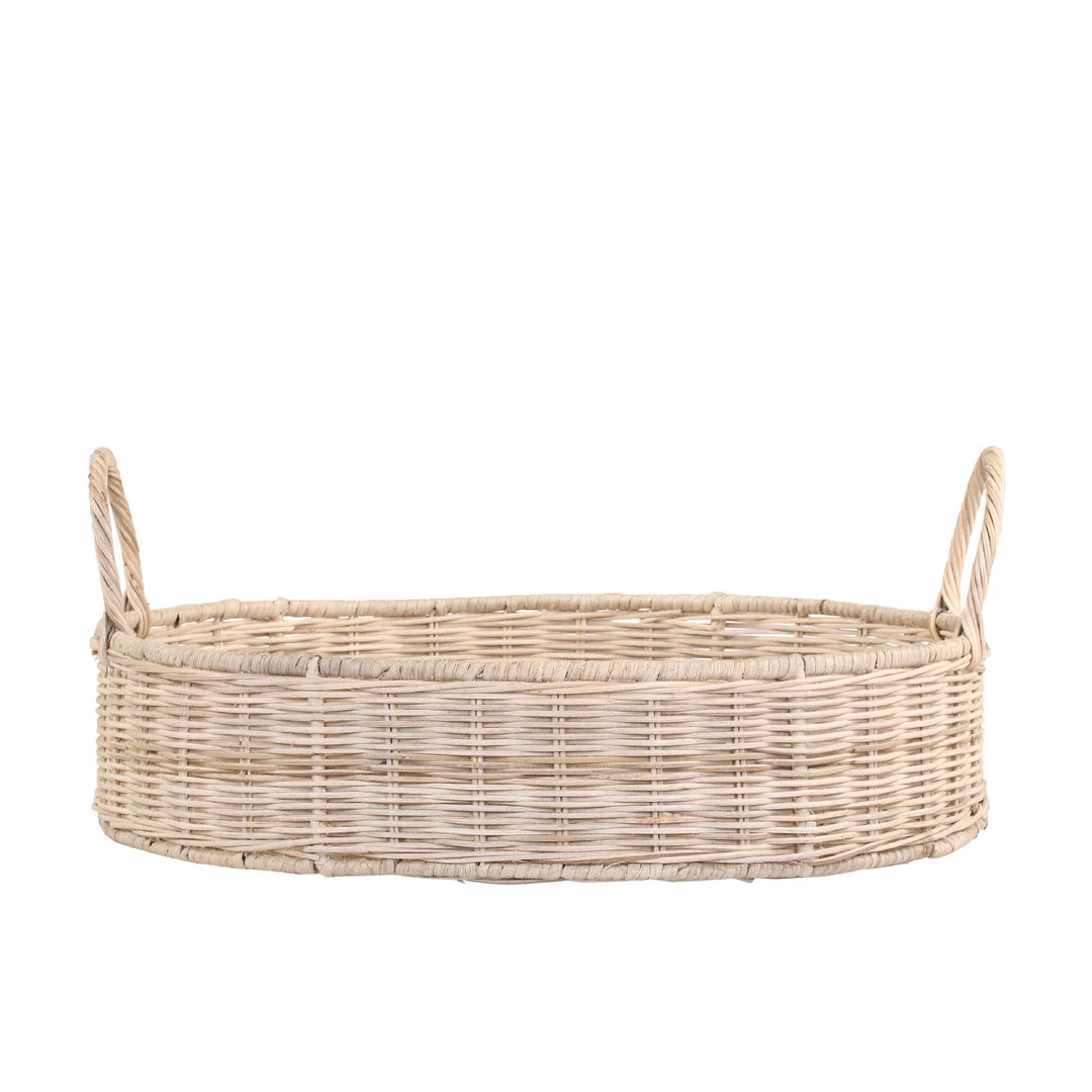 Chic Antique Round Wicker Tray