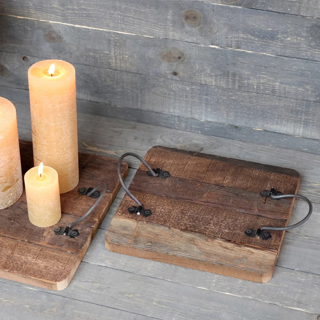 Chic Antique Reclaimed Wood Tray Square