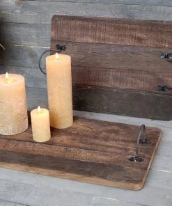 Chic Antique Candle Holders & Accessories Reclaimed Wood Tray Rectangle