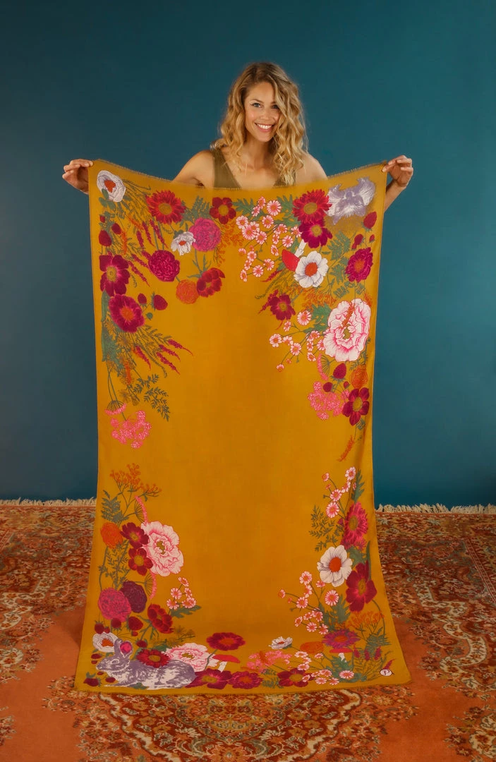 Powder Loungewear And Accessories Wild Woodland Mustard Scarf