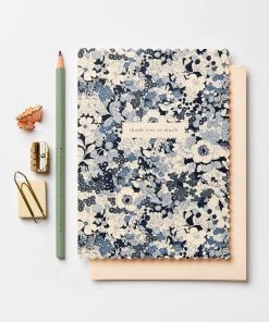 Katie Leamon Blue Bloom Thank You Card