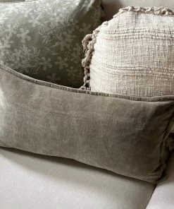 Raine & Humble Velvet Breakfast Cushion In Sage Cushions