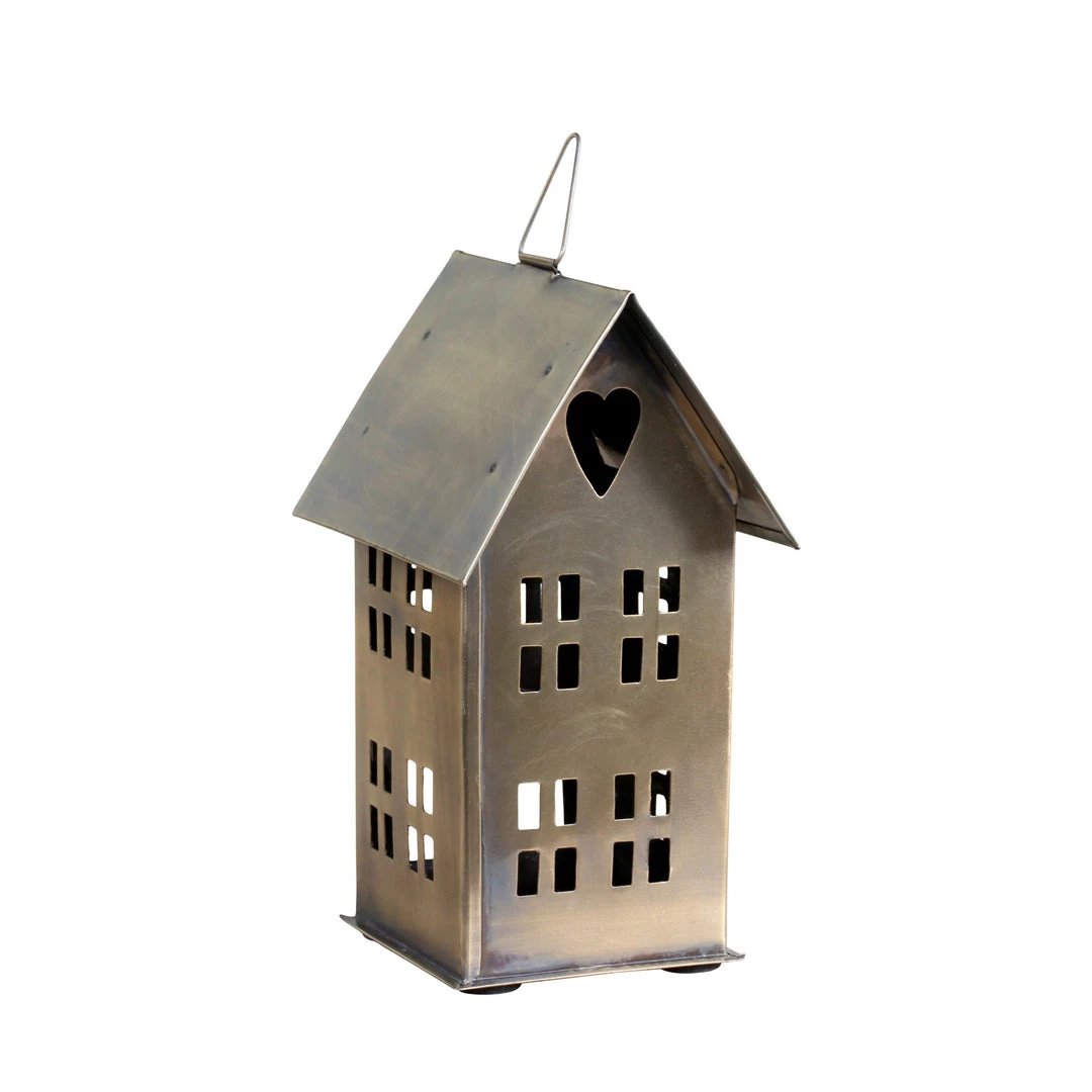 Chic Antique Candle Holders & Accessories Brass Tealight House Small