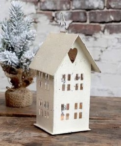 Chic Antique Candle Holders & Accessories Antique Cream Tealight House Small