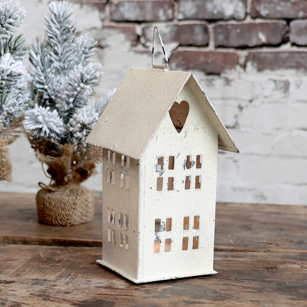 Chic Antique Candle Holders & Accessories Antique Cream Tealight House Small