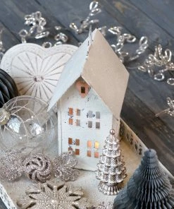 Chic Antique Candle Holders & Accessories Antique Cream Tealight House Small