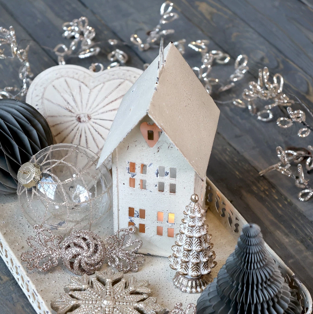 Chic Antique Candle Holders & Accessories Antique Cream Tealight House Small