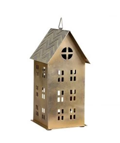 Chic Antique Candle Holders & Accessories Brass Tealight House Medium