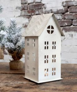 Chic Antique Candle Holders & Accessories Antique Cream Tealight House Medium