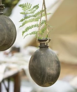 IB Laursen Decorative Accessories Unique Clay Bottle With String