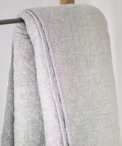 IB Laursen Charcoal Grey And White Stripe Quilt