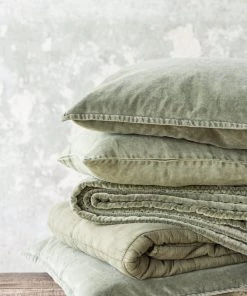 IB Laursen Velvet Cushion Olive Green