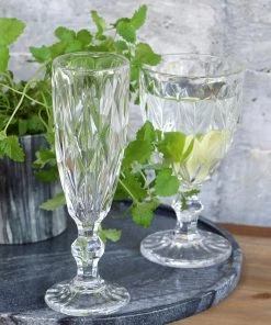 Chic Antique Kitchen & Dining Champagne Glass Diamond Design
