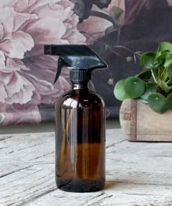 Chic Antique Amber Glass Spray Bottle
