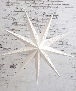 Chic Antique CHRISTMAS Vintage Off-White Paper Star Decoration 90cm