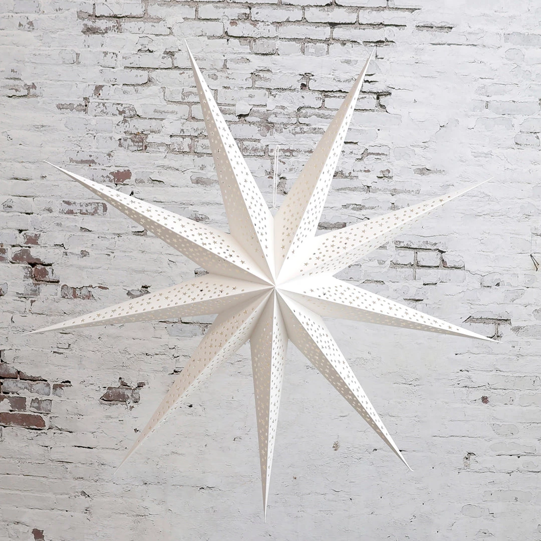 Chic Antique CHRISTMAS Vintage Off-White Paper Star Decoration 90cm