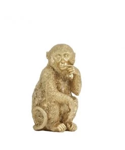 Light And Living Monkey Ornament In Gold