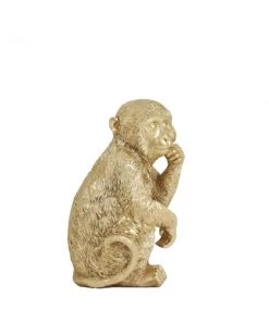 Light And Living Monkey Ornament In Gold