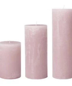 Cozy Living Slim Rustic Pillar Candles In Pale Pink Candle Holders & Accessories