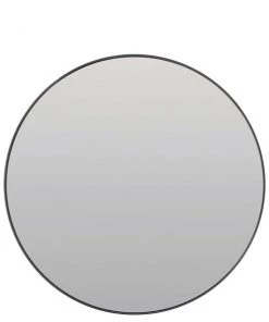 Light And Living Mirrors & Wall Decor Round Black Mirror 70cm