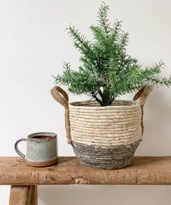 Mars And More Last Chance To Buy Grey And Natural Rustic Basket - Small
