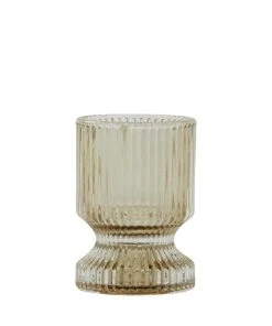 Light And Living Candle Holders & Accessories Glass Candle/Tealight Holder In Cafe Au Lait