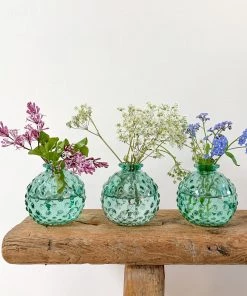 Terrace And Garden Round Green Glass Bottle