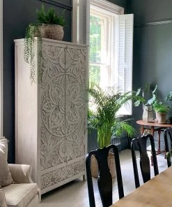 Kirei Home Carved Indian Armoire