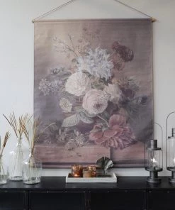 Chic Antique Vintage Blooms Canvas Wallhanging - Large Mirrors & Wall Decor