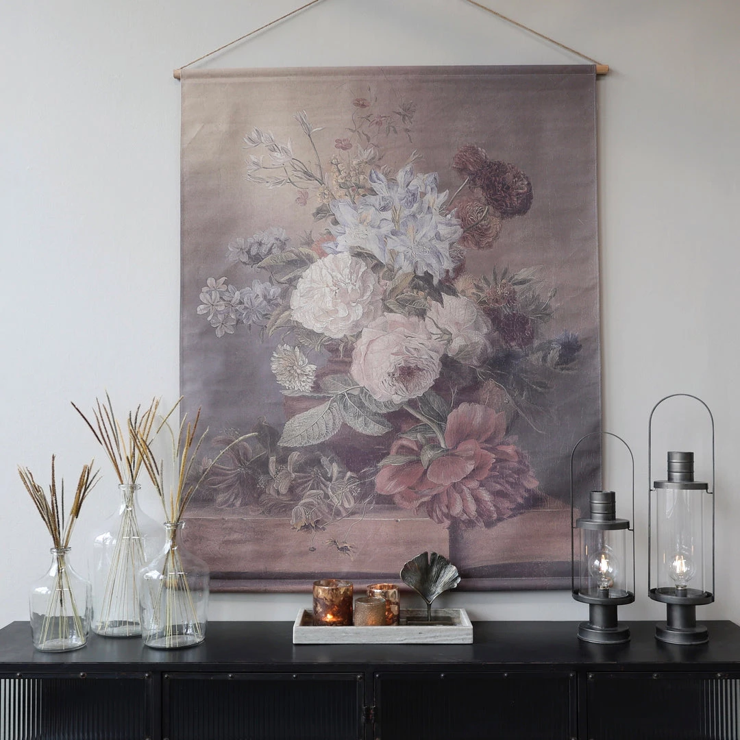 Chic Antique Vintage Blooms Canvas Wallhanging - Large Mirrors & Wall Decor