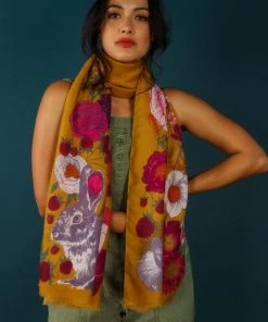 Powder Loungewear And Accessories Wild Woodland Mustard Scarf