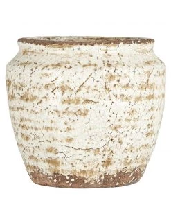 IB Laursen Decorative Accessories White Crackle Terracotta Pot