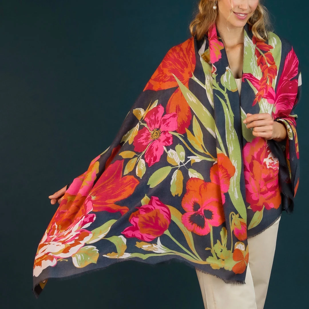 Powder Floral Tapestry Scarf Loungewear And Accessories