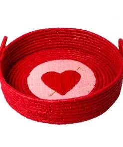 Rice By Rice Last Chance To Buy Red Bread Basket With Heart