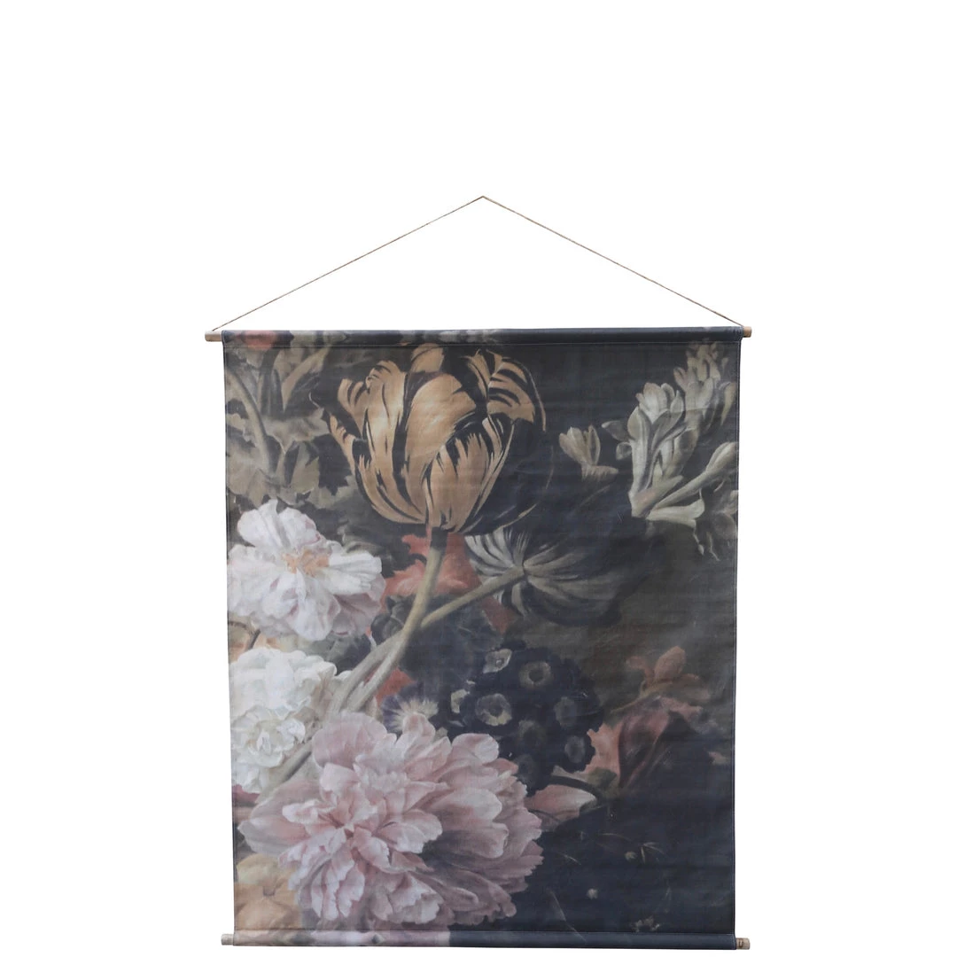 Chic Antique Floral Canvas Wallhanging - Small Mirrors & Wall Decor
