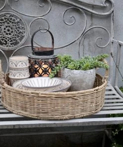 Chic Antique Round Wicker Tray